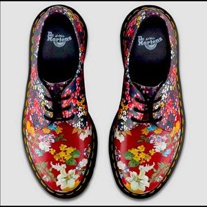 Dr. Martens Floral Red Shoes
